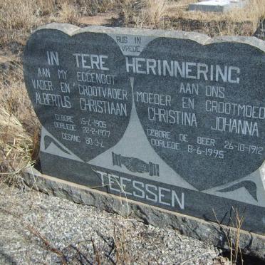 TEESSEN Albertus Christiaan 1905-1977 &amp; Christina Johanna DE BEER 1912-1995
