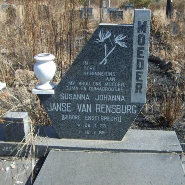 RENSBURG Andries, Janse van 1917-1997 &amp;  Susanna Johanna ENGELBRECHT 1923-1989 