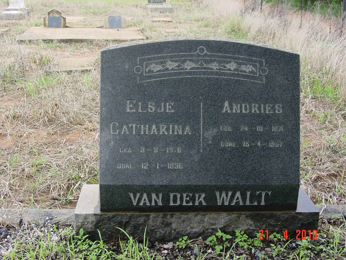 WALT Andries, van der 1871-1957 & Elsje Catharina 1876-1936