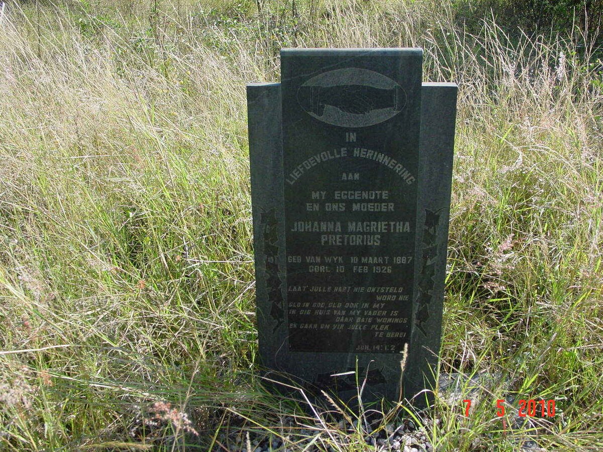 PRETORIUS Johanna Magrietha nee VAN WYK 1887-1926