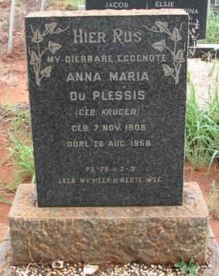 PLESSIS Anna Maria, du nee KRUGER 1905-1958