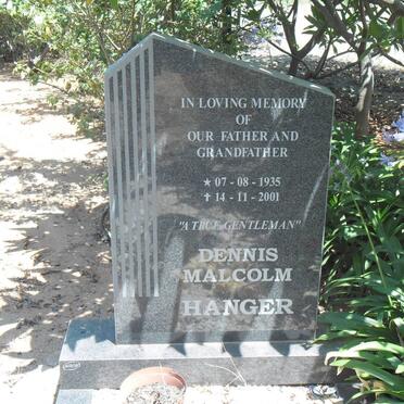 HANGER Dennis Malcolm 1935-2001