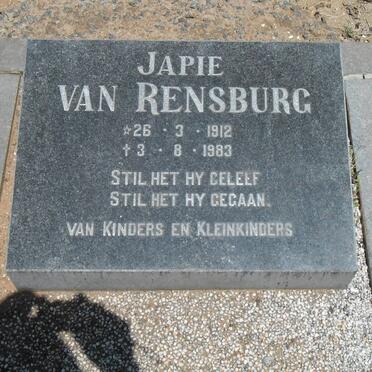 RENSBURG Japie, van 1912-1983