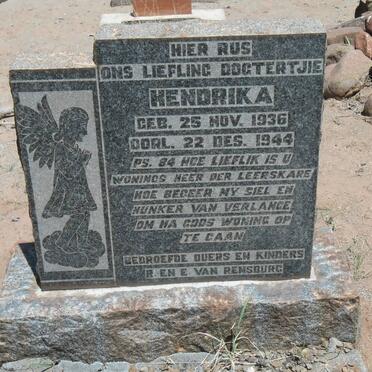 RENSBURG Hendrika, van 1936-1944