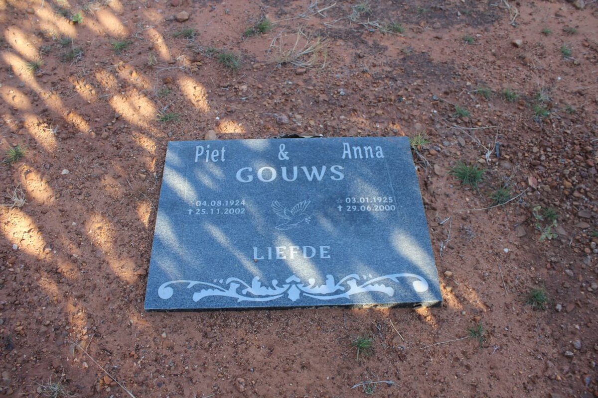 GOUWS Piet 1924-2002 & Anna 1925-2000