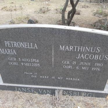 RENSBURG Marthinus Jacobus, Janse van 1910-1976 &amp; Petronella Maria 1916-2005