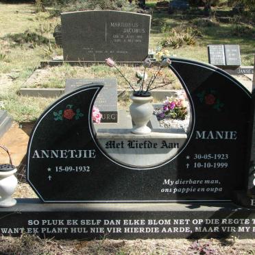 RENSBURG Manie, van 1923-1999 &amp; Annetjie 1932-