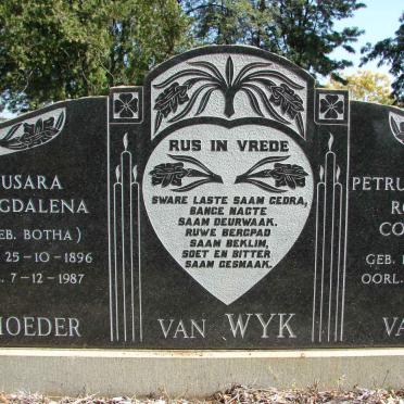 WYK Petrus Andries Roelof Cornelis, van 1894-1977 &amp; Susara Magdalena BOTHA 1896-1987