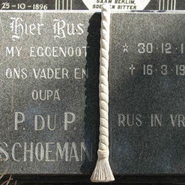 SCHOEMAN P. du P. 1908-1989
