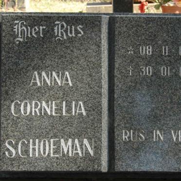 SCHOEMAN Anna Cornelia 1910-1996