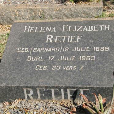 RETIEF Helena Elizabeth nee BARNARD 1889-1963