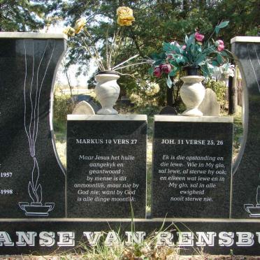 RENSBURG Kobus, Janse van 1957-1998 &amp; Elize 1957-1998