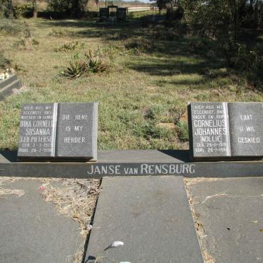 RENSBURG Cornelius Johannes, Janse van 1919-1985 &amp; Dina Cornelia Susanna PIETERSE 1929-1996