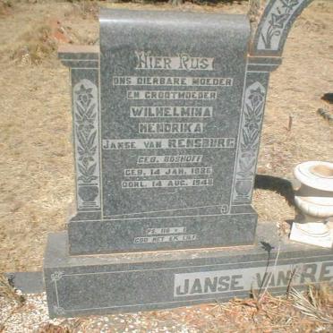 RENSBURG Wilhelmina Hendrieka, Janse van geb. BOSHOFF 1886-1948