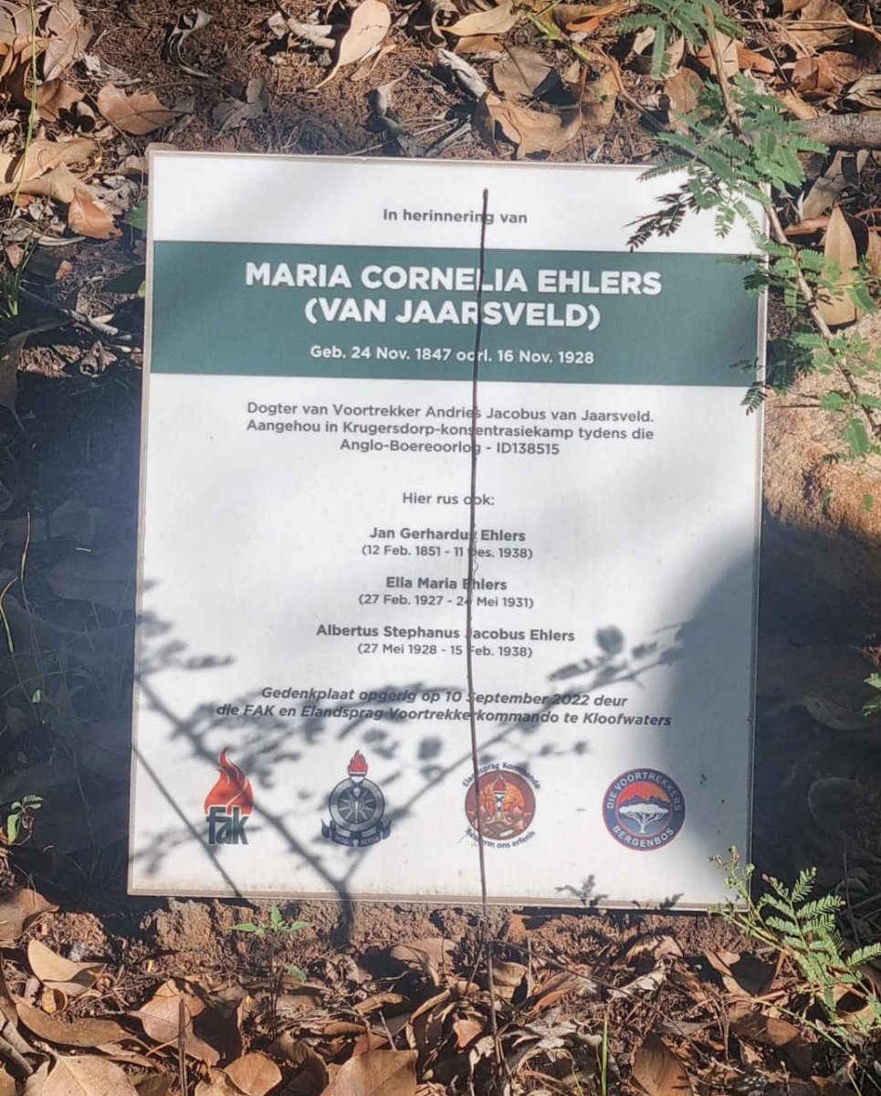 EHLERS Maria Cornelia nee VAN JAARSVELD 1847-1928