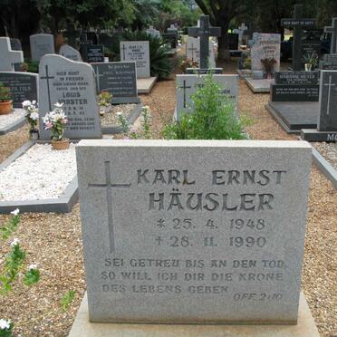 HAUSLER Karl Ernst 1948-1990 :: HAUSLER Rolf 1970-1992