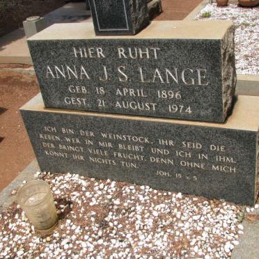 LANGE Anna S.J. 1896-1974