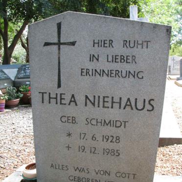 NIEHAUS Thea nee SCHMIDT 1928-1985