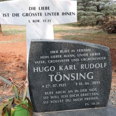 TÖNSING Hugo Karl Rudolf 1925-2013