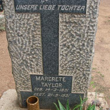 TAYLOR Margrete 1931-1931