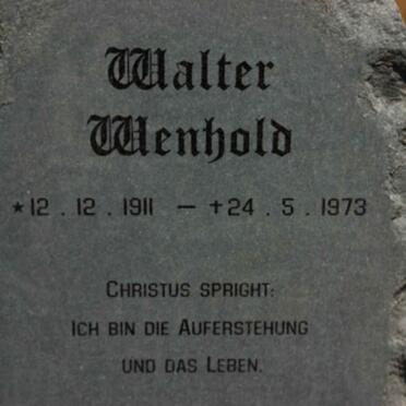 WENHOLD Walter 1911-1973 :: WENHOLD Walter Otto 1953-2017