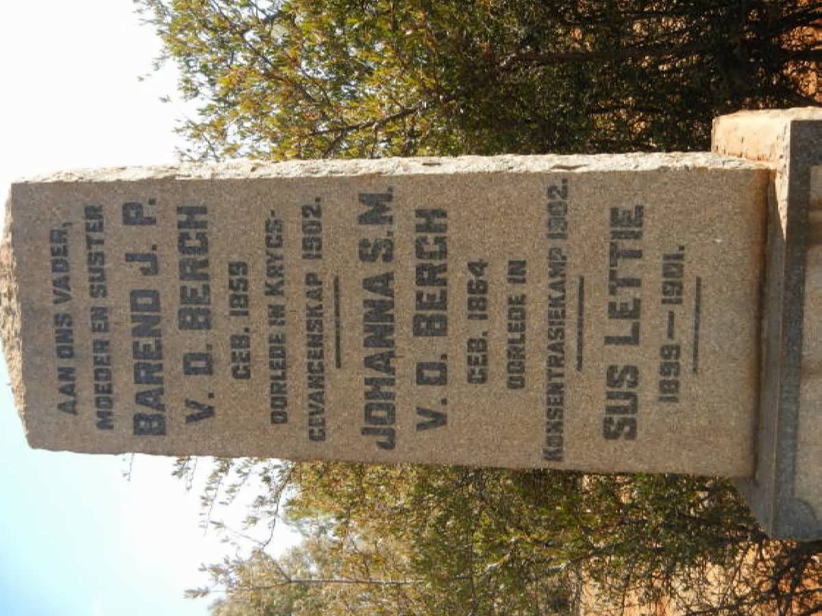 BERGH Barend J.P., v.d. 1859-1902 & Johanna S.M. 1864-1902 :: V.D. BERGH Lettie 1899-1901