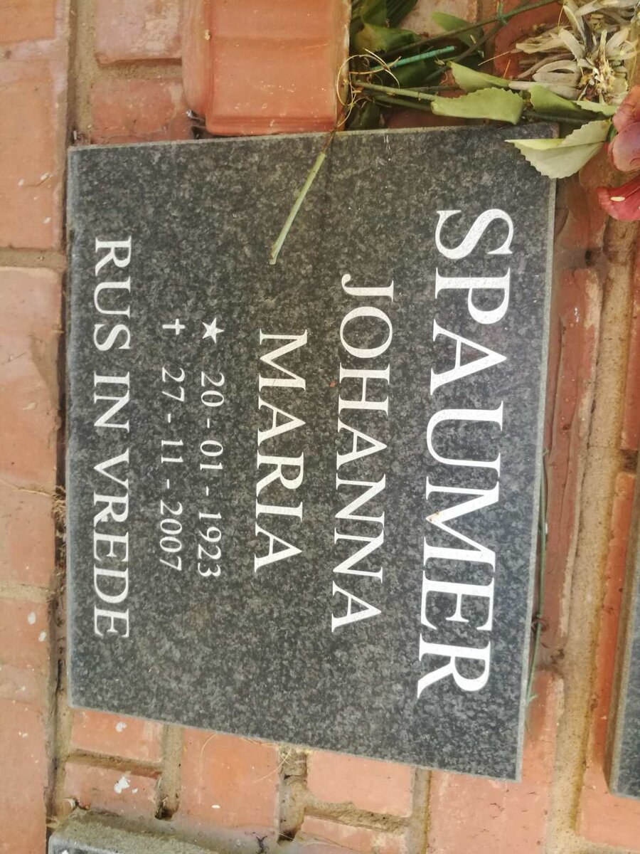 SPAUMER Johanna Maria 1923-2007