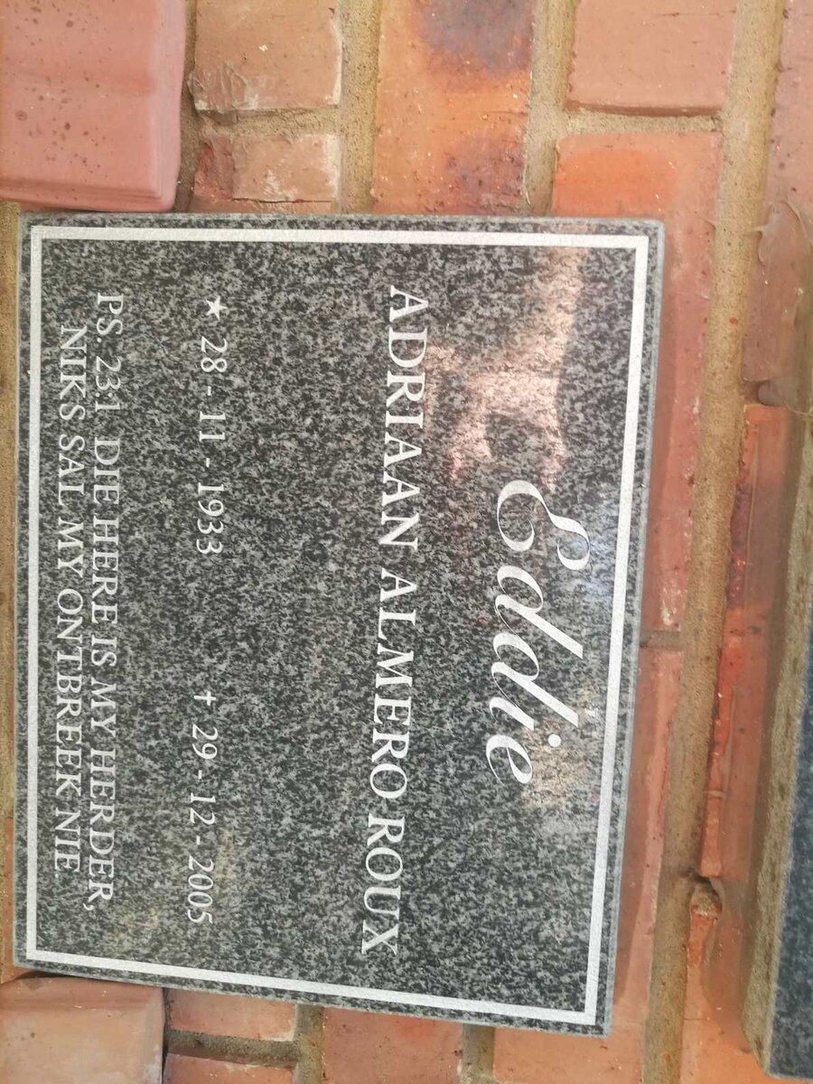 ROUX Adriaan Almero 1933-2005