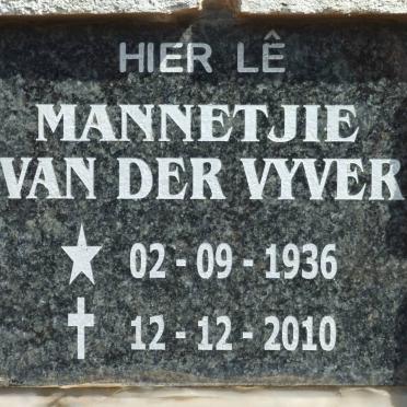 VYVER Mannetjie, van der 1936-2010