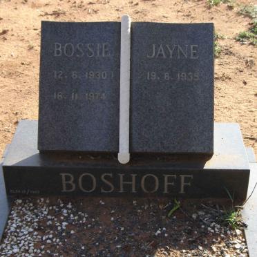 BOSHOFF Bossie 1930-1974 &amp; Jayne 1935-