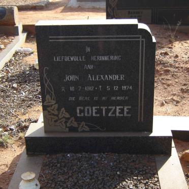 COETZEE John Aleander 1912-1974