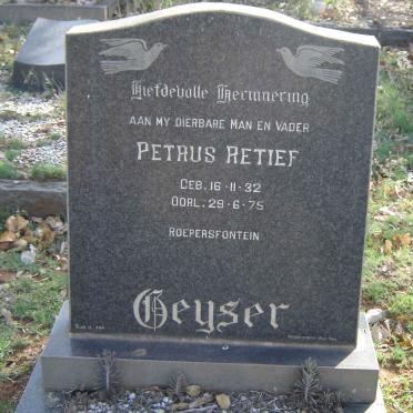 GEYSER Petrus Retief 1932-1975
