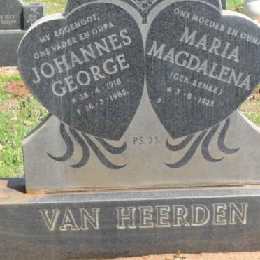 HEERDEN Johannes George, van 1916-1985 &amp; Maria Magdalena RENKE 1923-