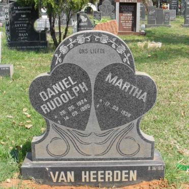 HEERDEN Daniel Rudolph, van 1924-1996 &amp; Martha 1938-