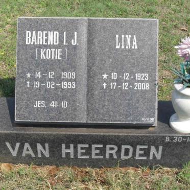HEERDEN Barend I.J., van 1909-1992 &amp; Galina Jacoba Petronella VAN DEN BERGH 1923-2008
