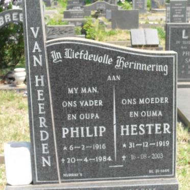 HEERDEN Philippus Arnoldus Eloff, van 1916-1984 &amp; Hester PIETERSE 1919-2003