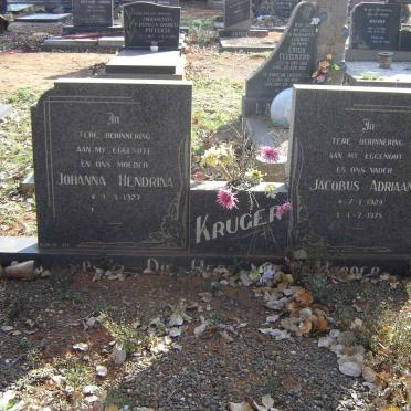 KRUGER Jacobus Adriaan 1929-1975 &amp; Johanna Hendrina 1927-