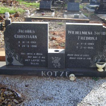 KOTZE Jacob Christiaan 1919-1990 &amp; Wilhelmina Sophia Frederika 1909-1975