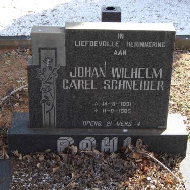 POHL Johan Wilhelm Carel Schneider 1891-1985