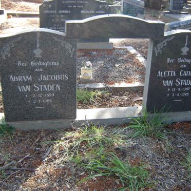 STADEN Abram Jacobus, van 1899-1986 &amp; Aletta Catharina 1907-1975