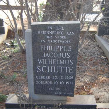 SCHUTTE Philippus Jacobus Wilhelmus 1905-1977