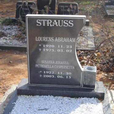 STRAUSS Lourens Abraham 1920-1975 &amp; Susanna Johanna Petronella Caspernetta 1922-2003