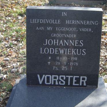 VORSTER Johannes Lodewiekus 1911-1978