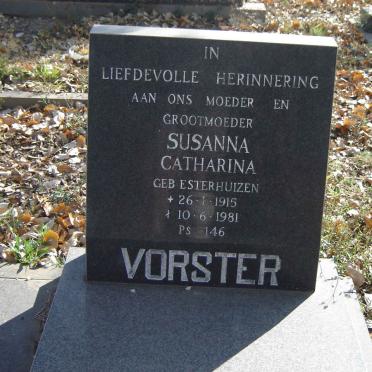 VORSTER Susanna Catharina nee ESTERHUIZEN 1915-1981