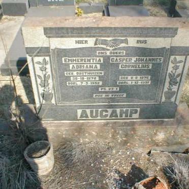 AUCAMP Casper Johannes Cornelius 1876-1931 &amp; Emmerentia Adriana OOSTHUIZEN 1878-1932