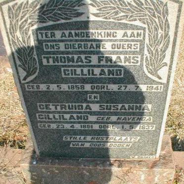 GILLILAND Thomas Frans 1858-1941 &amp; Getruida Susanna HAVENGA 1861-1937