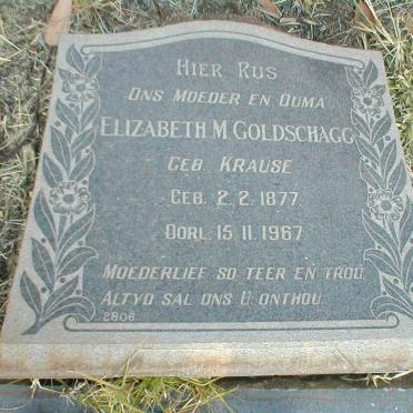 GOLDSCHAGG Elizabeth M. nee KRAUSE 1877-1967