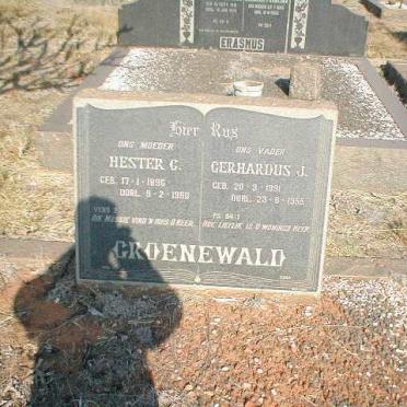 GROENEWALD Gerhardus 1891-1955 &amp; Hester C. 1896-1968
