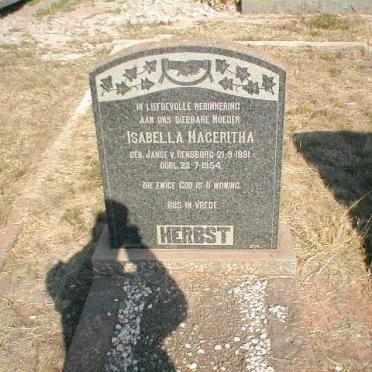 HERBST Isabella Mageritha nee JANSE VAN RENSBURG 1881-1954