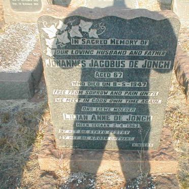 JONGH Johannes Jacobus, de -1947 &amp; Lilian Anne -1963